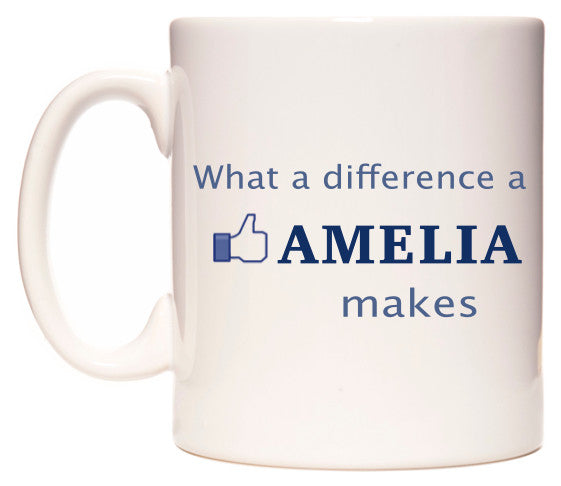 This mug features What A Difference A Amelia Makes