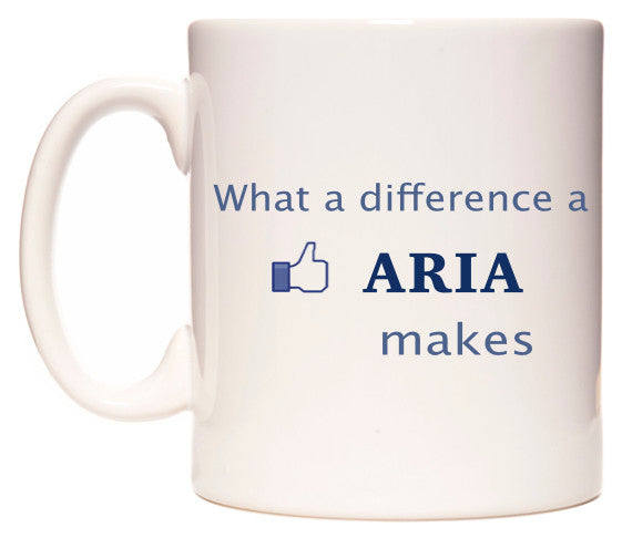 This mug features What A Difference A Aria Makes