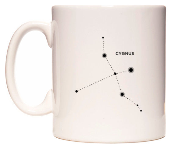 This mug features Cygnus Zodiac Constellation