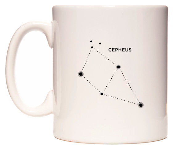 This mug features Cepheus Zodiac Constellation