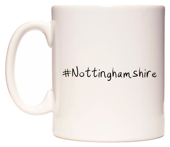 This mug features #Nottinghamshire