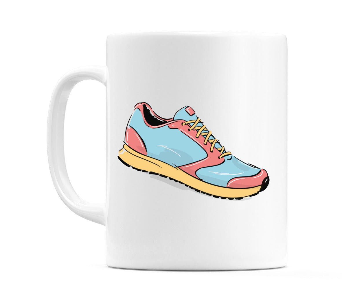 Running Shoe Blue Pink Yellow Side On Mug