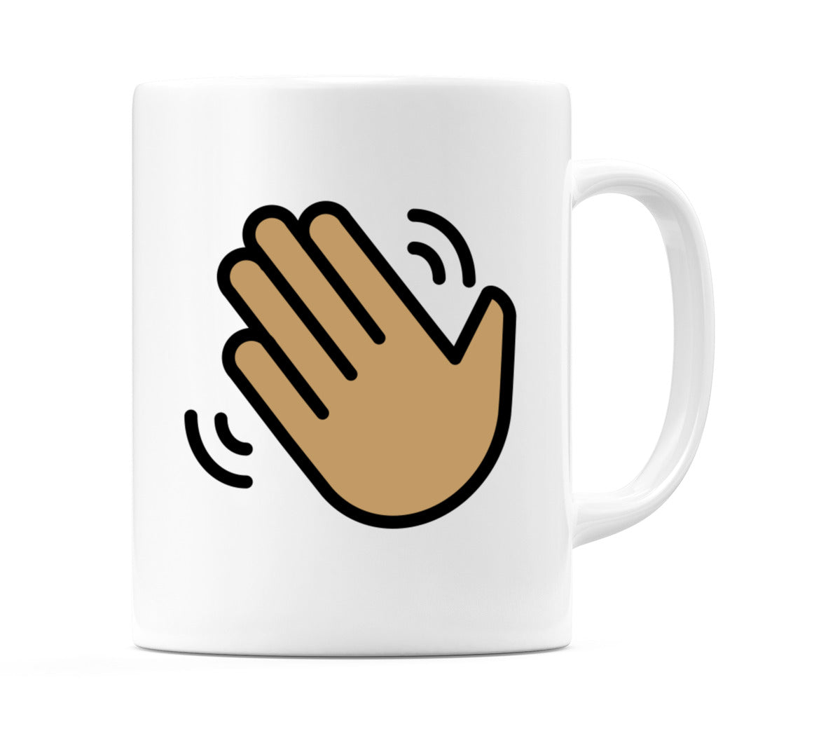 Waving Hand: Medium Skin Tone Emoji Mug