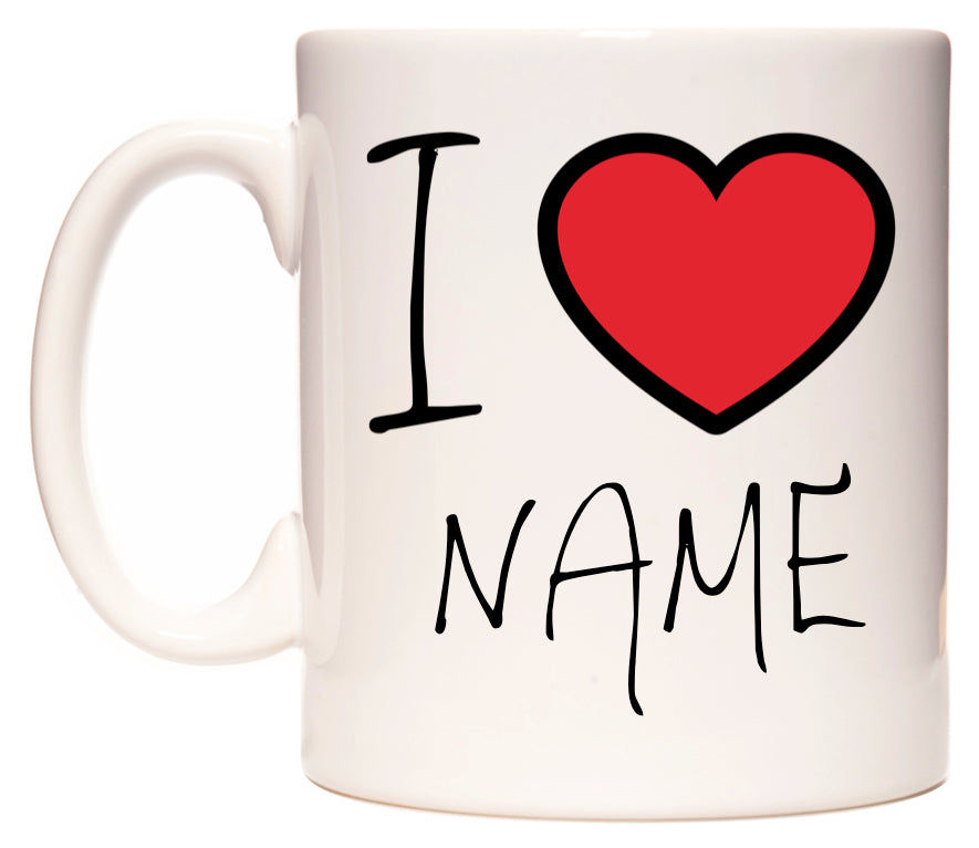 I Love Personalised Mug (Style 2)