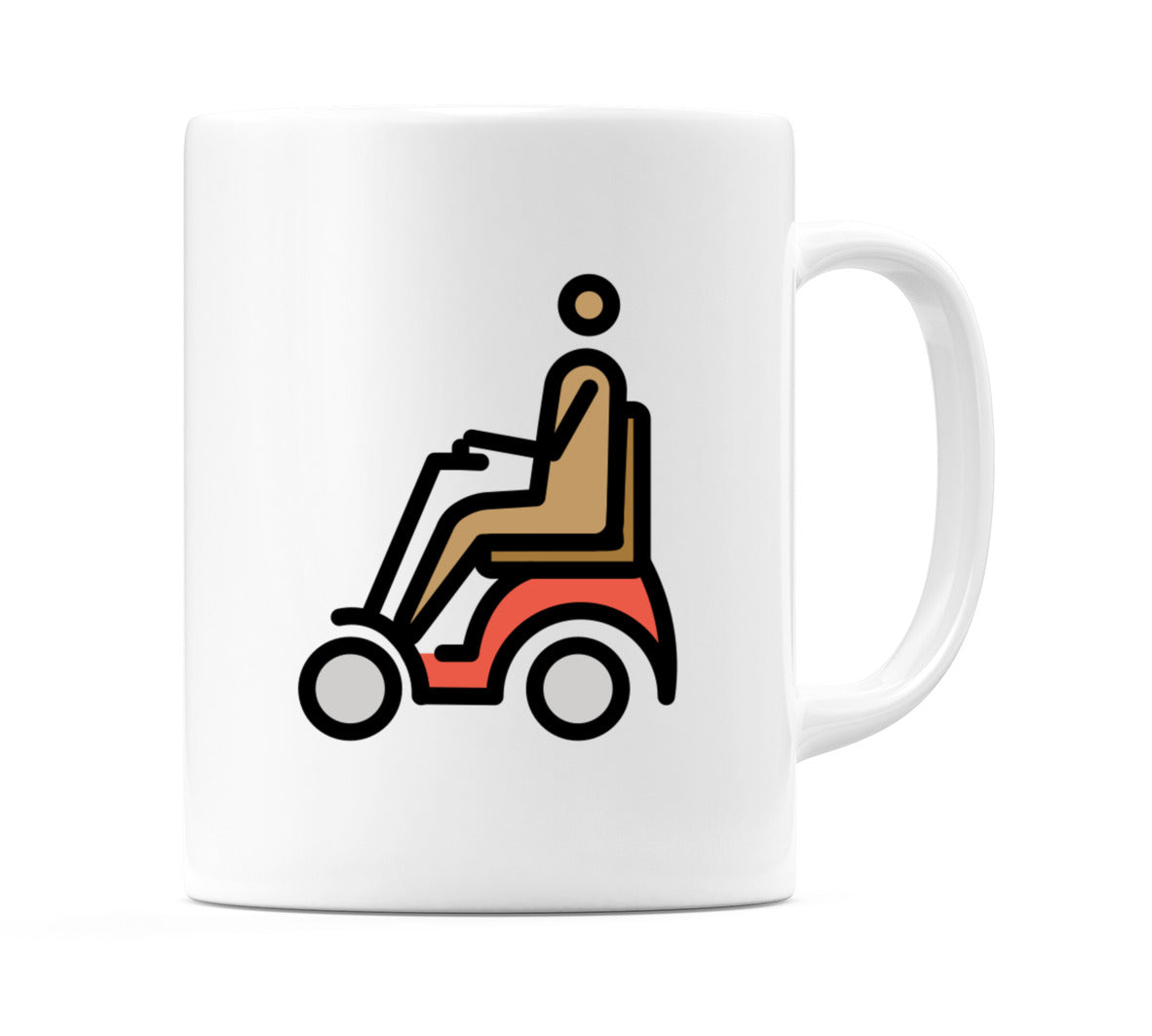 Male In Motorized Wheelchair: Medium Skin Tone Emoji Mug