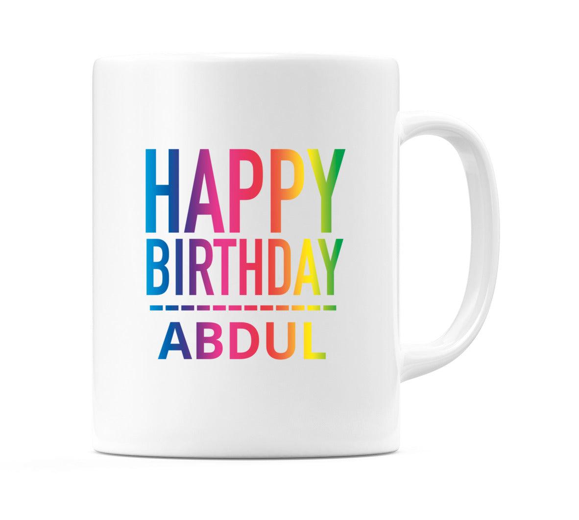 Happy Birthday Abdul (Rainbow) Mug Cup by WeDoMugs