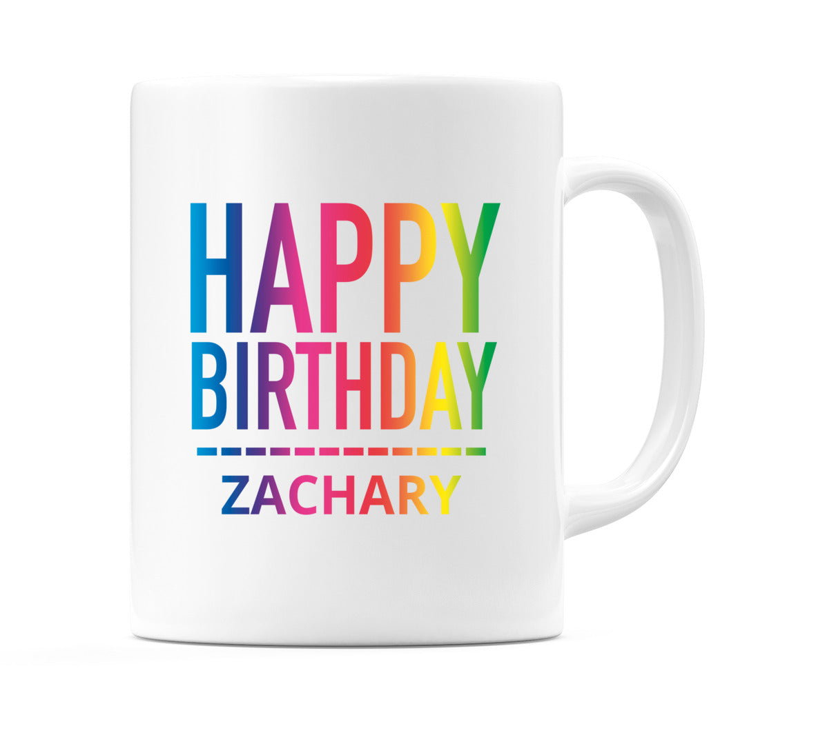 Happy Birthday Zachary (Rainbow) Mug Cup by WeDoMugs