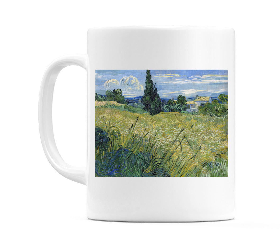 Green Wheat Field with Cypress (1889) Mug