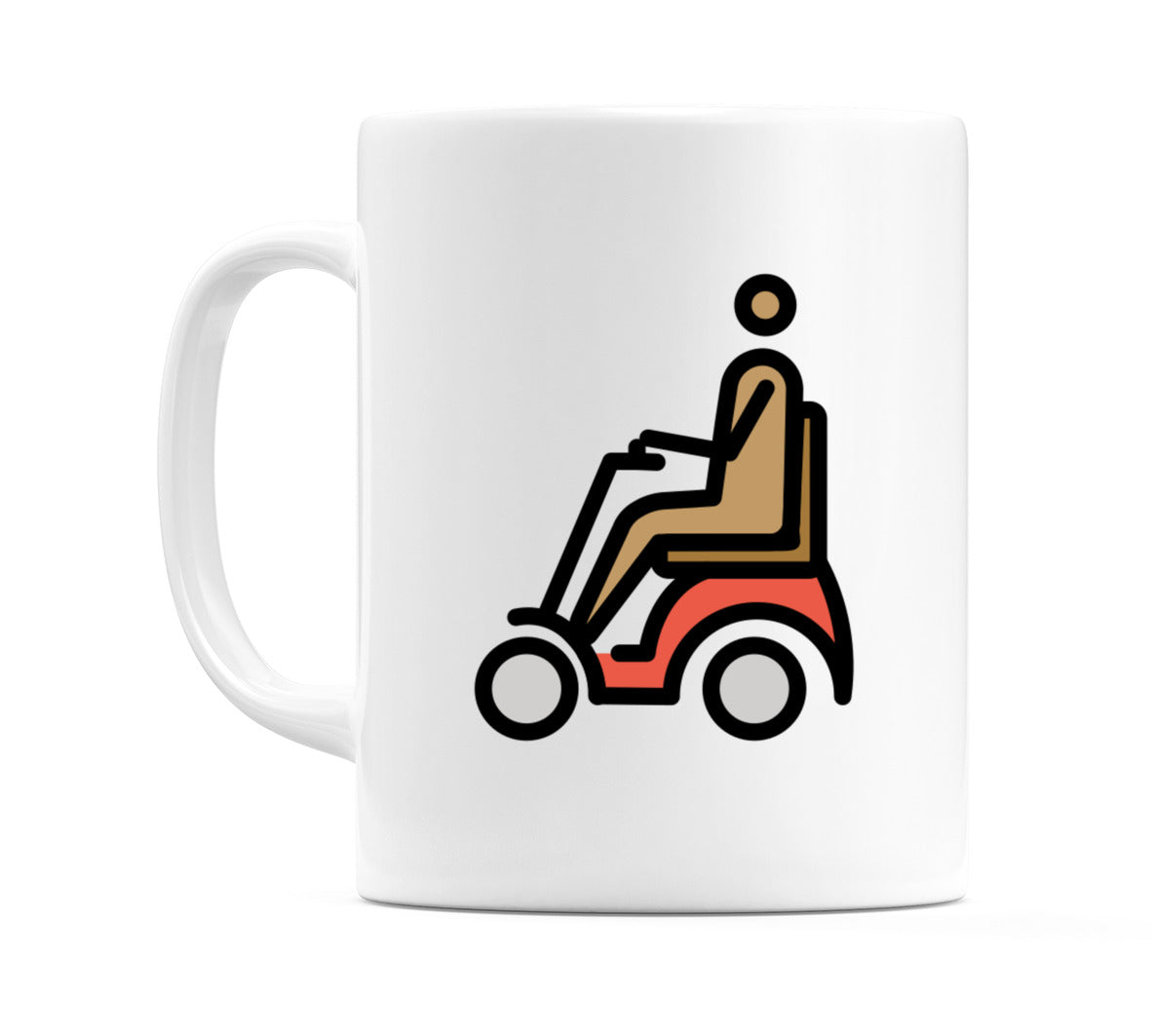 Male In Motorized Wheelchair: Medium Skin Tone Emoji Mug