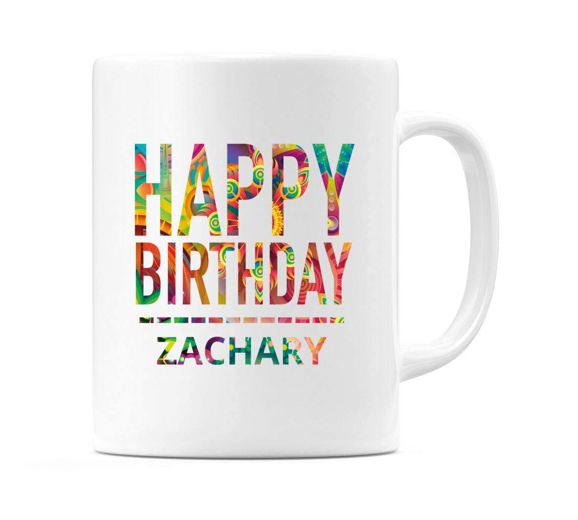 Happy Birthday Zachary (Tie Dye Effect) Mug Cup by WeDoMugs