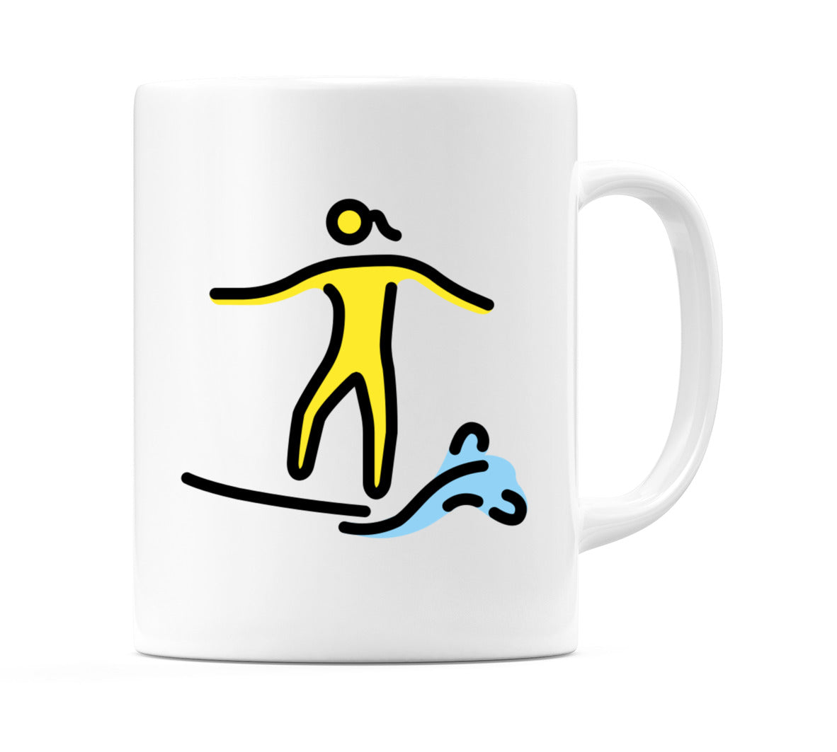 Female Surfing Emoji Mug