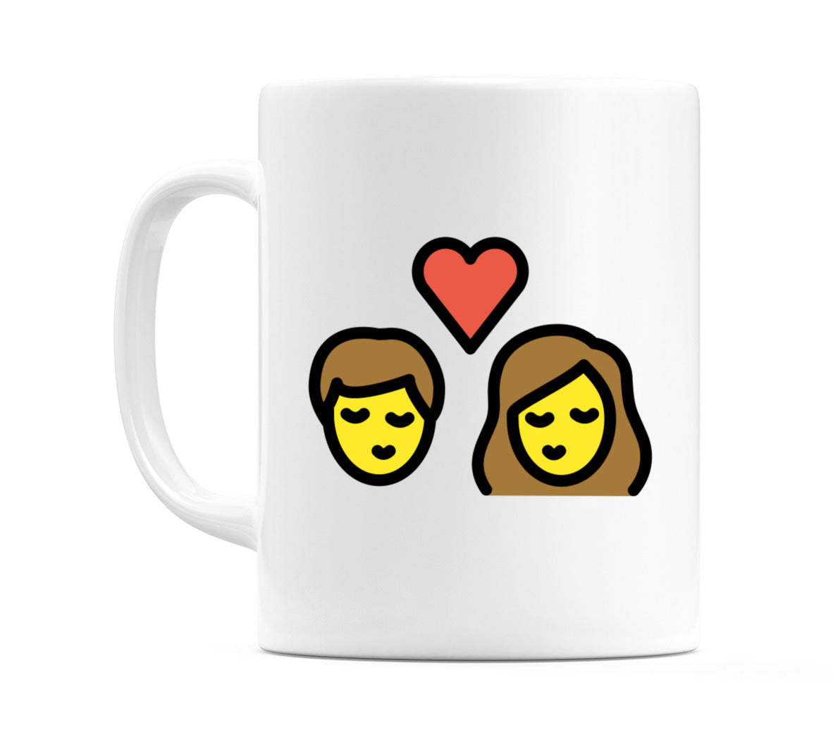 Kiss: Female, Male Emoji Mug