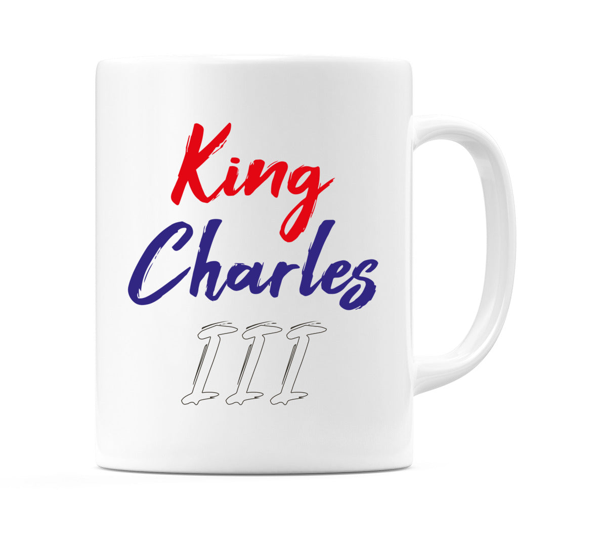 King Charles III in Red, Blue & White Mug