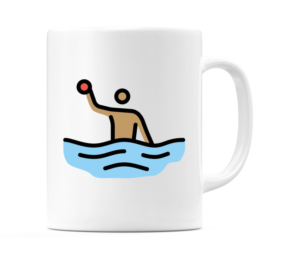 Male Playing Water Polo: Medium Skin Tone Emoji Mug