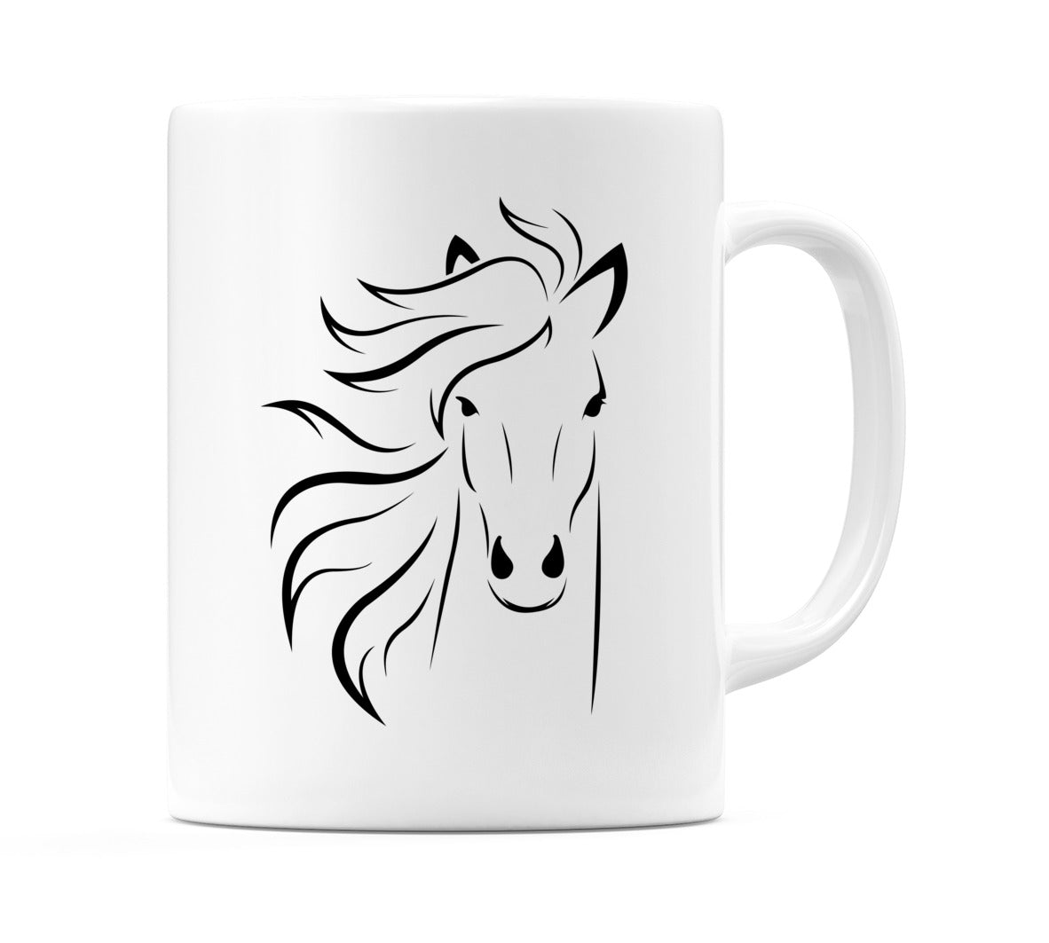 Horses Head Outline Hair Blowing Mug