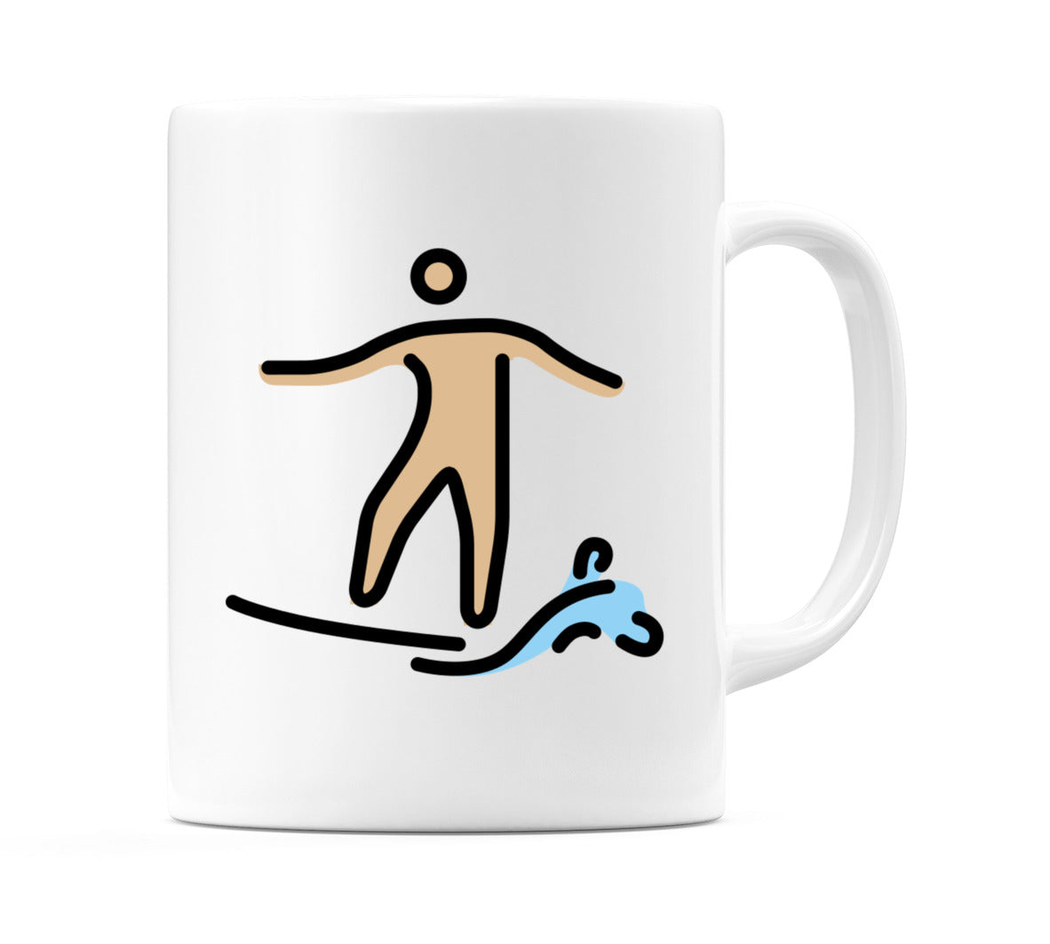 Person Surfing: Medium-Light Skin Tone Emoji Mug
