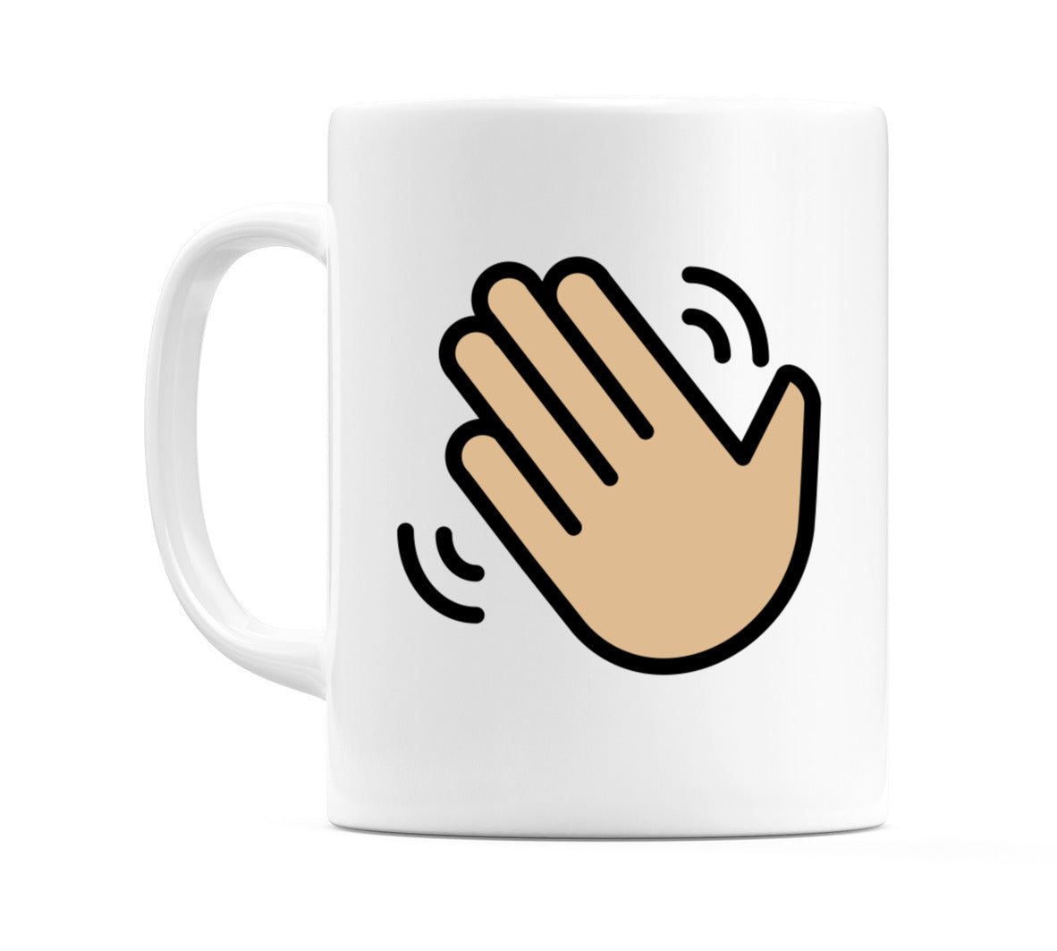 Waving Hand: Medium-Light Skin Tone Emoji Mug