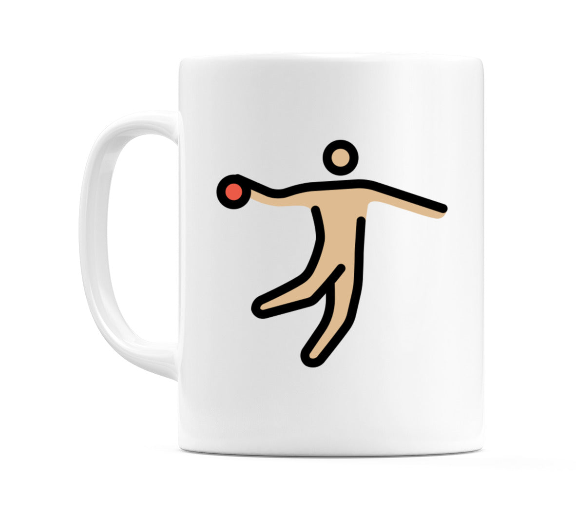Male Playing Handball: Medium-Light Skin Tone Emoji Mug