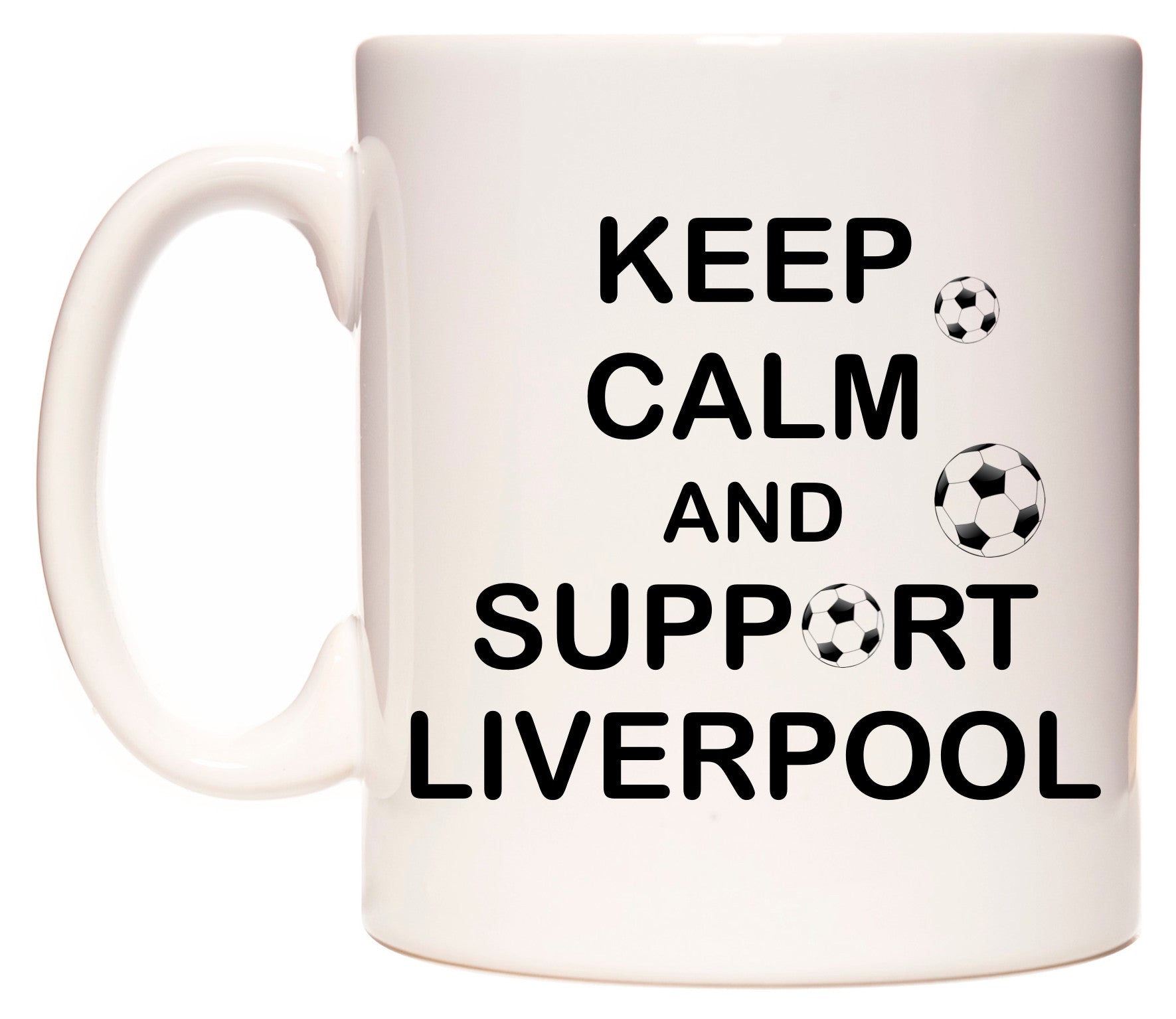 This mug features Keep Calm And Support Liverpool