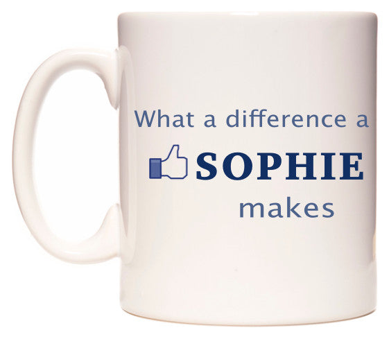This mug features What A Difference A Sophie Makes