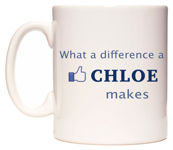 This mug features What A Difference A Chloe Makes