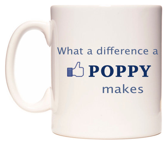This mug features What A Difference A Poppy Makes