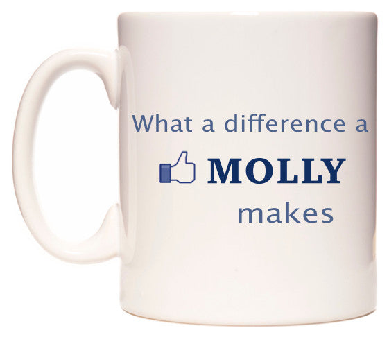 This mug features What A Difference A Molly Makes