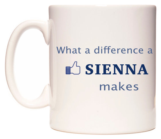This mug features What A Difference A Sienna Makes