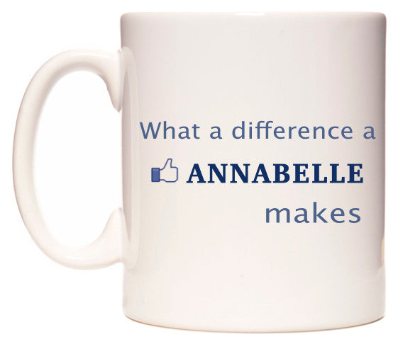 This mug features What A Difference A Annabelle Makes