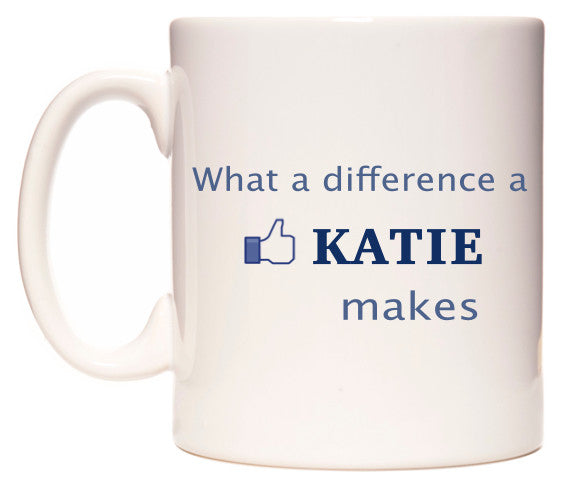 This mug features What A Difference A Katie Makes