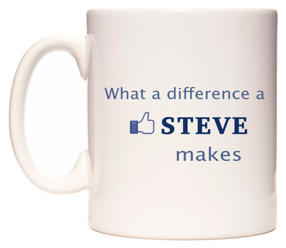 This mug features What A Difference A Steve Makes