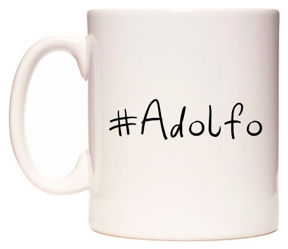 This mug features #Adolfo