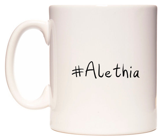 This mug features #Alethia