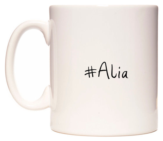 This mug features #Alia