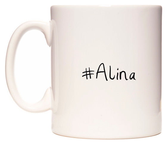 This mug features #Alina