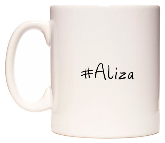 This mug features #Aliza