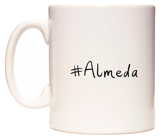 This mug features #Almeda