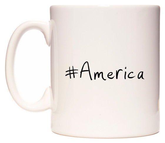 This mug features #America