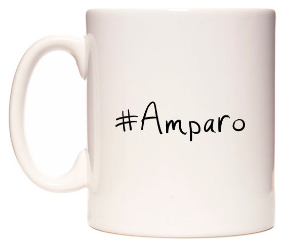 This mug features #Amparo