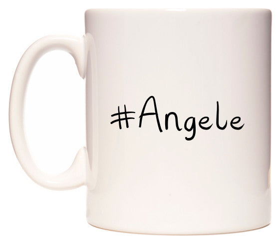 This mug features #Angele