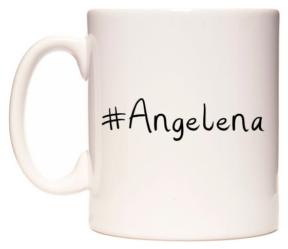 This mug features #Angelena