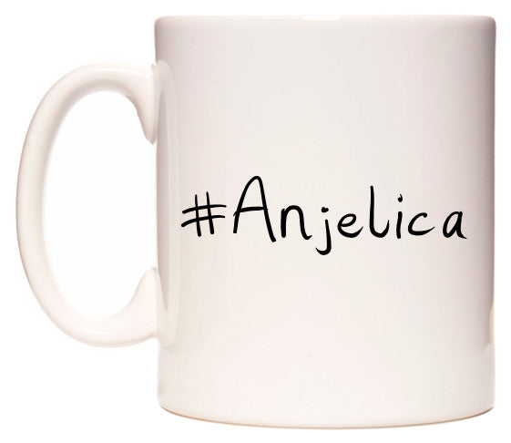 This mug features #Anjelica