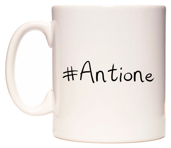 This mug features #Antione