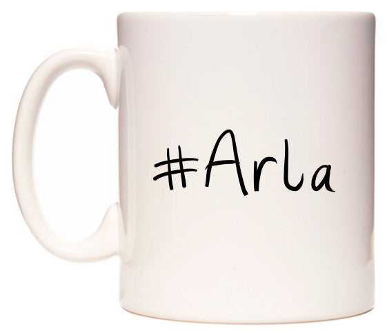 This mug features #Arla