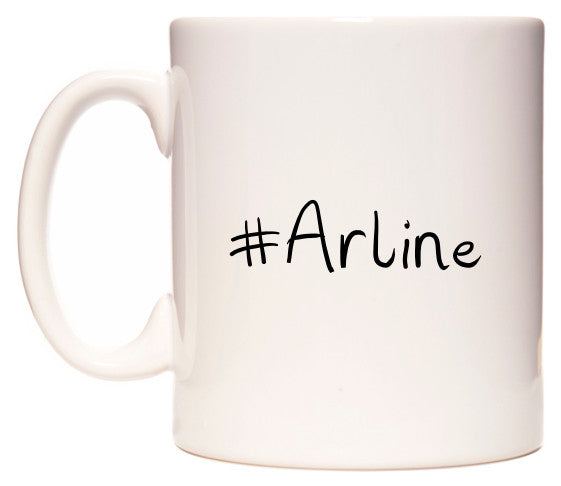This mug features #Arline