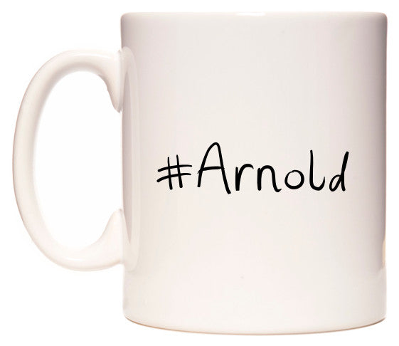 This mug features #Arnold
