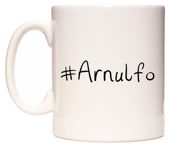 This mug features #Arnulfo