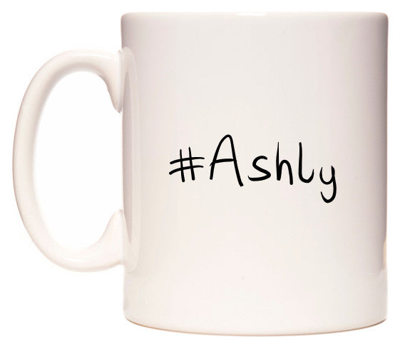 This mug features #Ashly