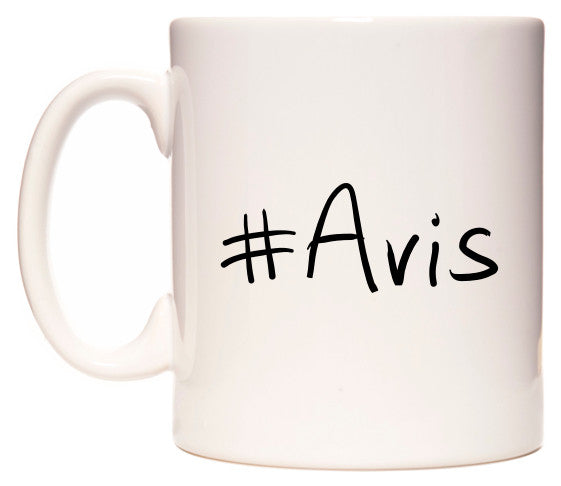 This mug features #Avis
