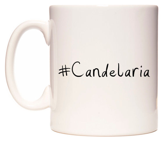 This mug features #Candelaria